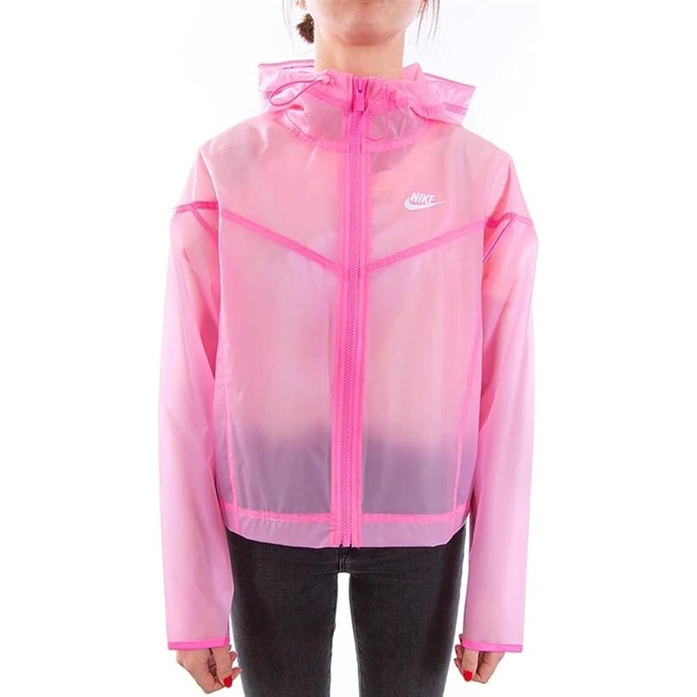 Nike Jacket Windrunner Translucent Hooded Small Neon Pink Athletic Running Gym